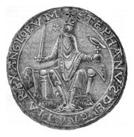 Seal of Stephen, vintage engraving. photo