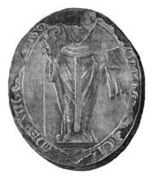 Seal of the archbishop of Canterbury, Anselm, vintage engraving. photo
