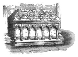 Grave of Theobald, Archbishop of Canterbury, vintage engraving. photo