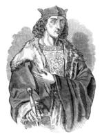Portrait of Henry VII, vintage engraving. photo
