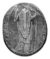 Seal of Thomas Becket, vintage engraving. photo