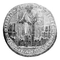 Seal of the Barons London, vintage engraving. photo
