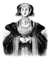 Portrait of Anne of Cleves, of after Holbein, vintage engraving. photo