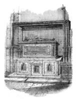 Tomb of Henry III in Westminster, vintage engraving. photo