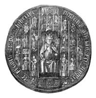 Seal of Henry V, vintage engraving. photo