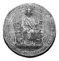 Seal of Henry III, vintage engraving. photo