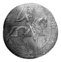Seal against Henry III, vintage engraving. photo