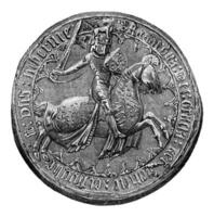 Against seal of Richard II, vintage engraving. photo