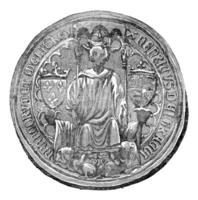 Seal of Henry IV, vintage engraving. photo