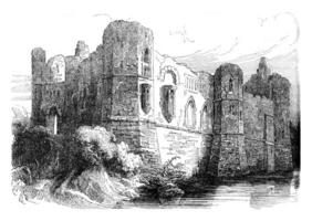 Newark Castle, vintage engraving. photo