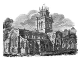 Church of Pontefract, vintage engraving. photo