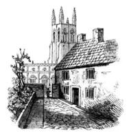 Home or born locke, Wrington, near Bristol, vintage engraving. photo