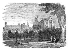 Westminster Abbey, vintage engraving. photo