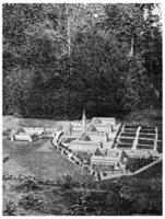 Mother House of the Little Sisters of the Poor in the Tower-Saint-Joseph, vintage engraving. photo