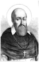 St. Francis de Sales, vintage engraving. photo