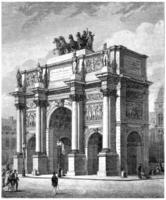 Arc de Triomphe du Carrousel, vintage engraving. photo