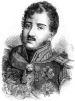 Poniatowski, vintage engraving. photo