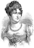 Caroline Bonaparte, vintage engraving. photo