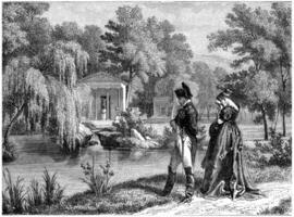 Last residence of Napoleon at Malmaison, vintage engraving. photo