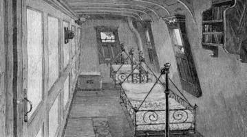 Life on board. Bedroom, vintage engraving. photo