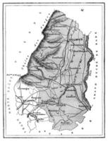mapa de el Departamento de Bajo Rin, Clásico grabado. foto