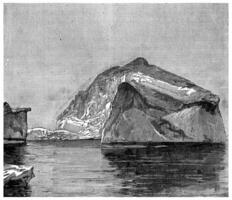 flotante hielo de Melville bahía, Clásico grabado. foto
