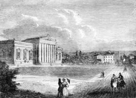 The Glyptothek, sculpture museum, in Munich, vintage engraving. photo