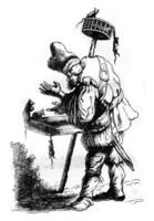 A grotesque Beggars, vintage engraving. photo
