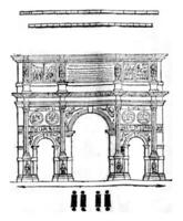 arco de Constantino en Roma, Clásico grabado. foto