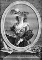 retrato de señora lebrun, pintor, Clásico grabado. foto
