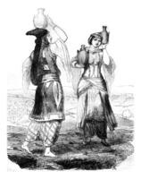 Druze women, vintage engraving. photo