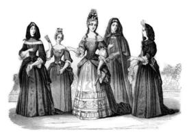 Establishment of the ladies of St. Louis, vintage engraving. photo