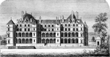 Chateau de Madrid in the Bois, demolished at the end of the last century, vintage engraving. photo