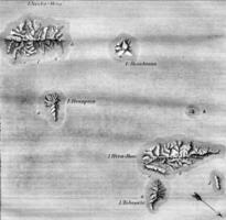 mapa de el marquesas islas, Clásico grabado. foto