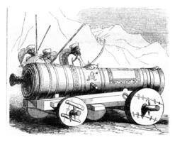 An Afghan cannon, vintage engraving. photo