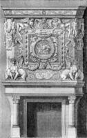 Fireplace to the King's apartment in the Chateau of Fontainebleau photo