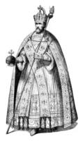 Charlemagne in full dress imperial, vintage engraving. photo