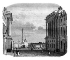 View of the Place de la Concorde, vintage engraving. photo