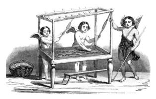 Weavers, vintage engraving. photo