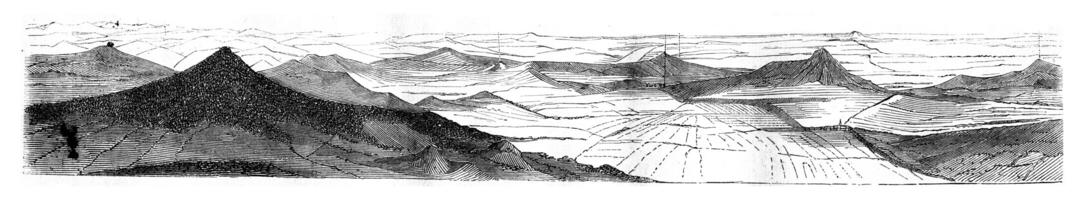 View of the east side, vintage engraving. photo