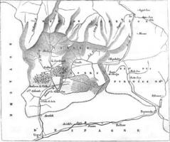 Map of Andorra, vintage engraving. photo