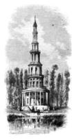 The pagoda of Chanteloup, vintage engraving. photo