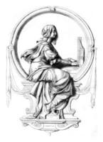 el sagrado música, bas alivio de el estatua de Beethoven en bonn, Clásico grabado. foto
