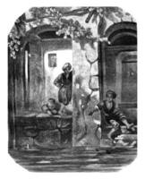 Salon of 1846, vintage engraving. photo