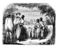 Costumes of Lima, vintage engraving. photo