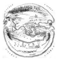 Homer's map of the world, vintage engraving. photo