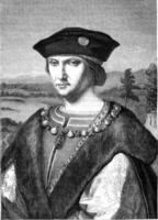 un retrato por Leonardo da vinci, Clásico grabado. foto