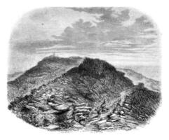 Mountain of Toul, in the department of Creuse, vintage engraving. photo
