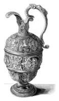 Museum of Cluny, Pewter Ewer, vintage engraving. photo