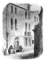 House of Le Havre, birthplace of Bernardin de Saint-Pierre, vintage engraving. photo